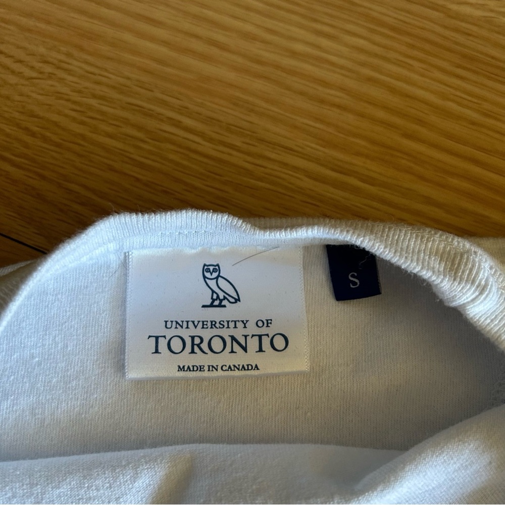 OVO x University of Toronto Cropped White Logo T-Shirt Small - Picture 2 of 6